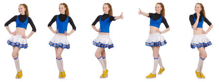 Cheerleader isolated on the white backgroundの写真素材
