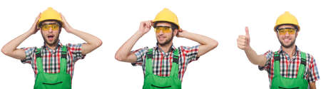 Industrial worker isolated on whiteの写真素材