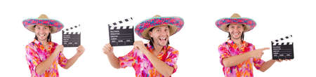 Funny mexican with sombrero hatの写真素材