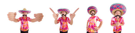 Funny mexican with sombrero hat