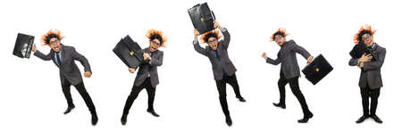 Funny man with mohawk hairstyleの写真素材