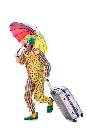 Funny clown isolated on white backgroundの写真素材