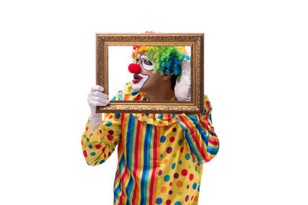 Funny clown isolated on white background