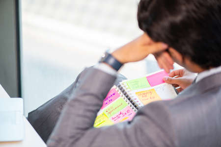 Young successful businessman working at the office