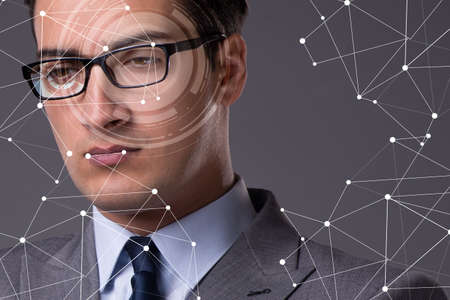 Concept of sensor implanted into human eyeの写真素材