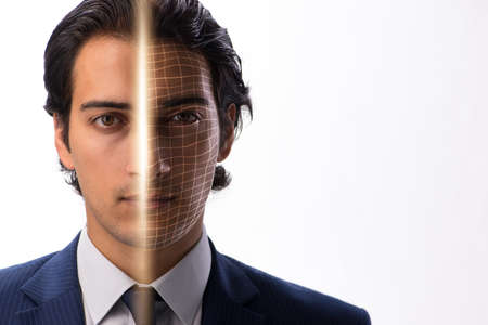 Concept of face recognition software and hardwareの写真素材