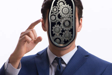 Cognitive computing concept as future technology with businessmaの写真素材