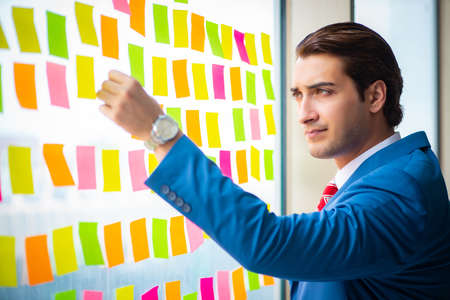 Young handsome employee with many conflicting prioritiesの写真素材