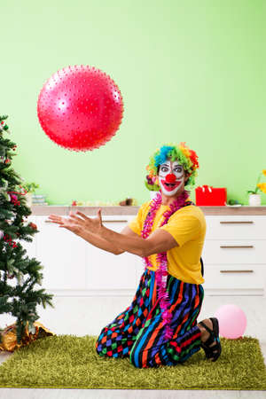 Funny clown in Christmas celebration conceptの写真素材