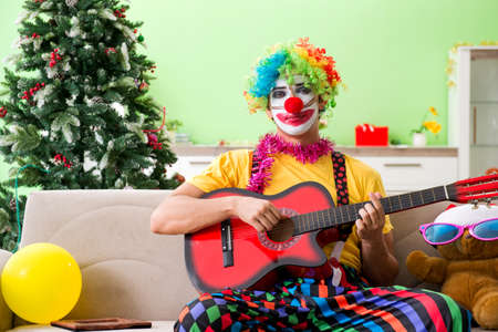 Funny clown in Christmas celebration conceptの写真素材