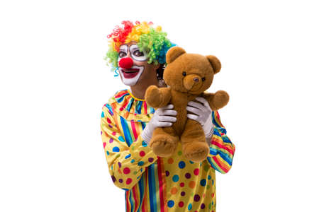 Funny clown isolated on white backgroundの写真素材