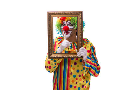 Funny clown isolated on white backgroundの写真素材