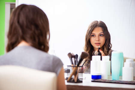 Young woman in the beauty salon