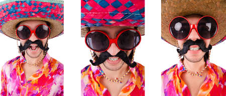 Funny mexican with sombrero hatの写真素材