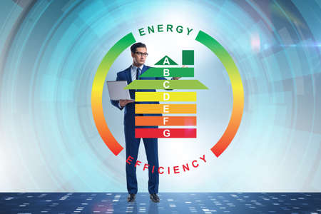 Businessman in energy efficiency concept