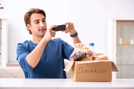 Concept of charity with donated clothing