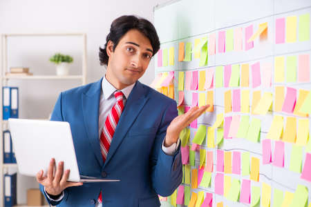 Young handsome employee with many conflicting prioritiesの写真素材