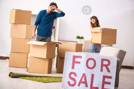 Young family offering house for sale and moving out