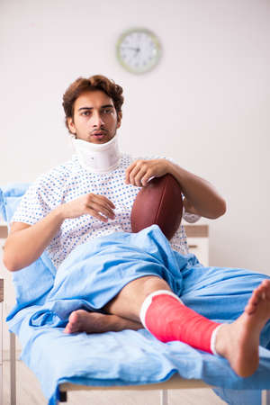 Injured man waiting treatment in the hospital