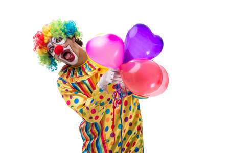 Funny clown isolated on white backgroundの写真素材