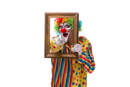 Funny clown isolated on white backgroundの写真素材