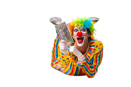 Male clown isolated on white