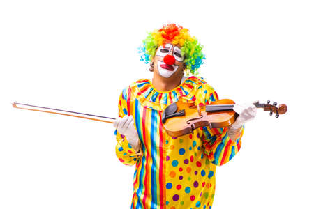 Male clown isolated on white