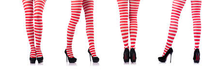 Woman with long legs and stockings