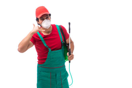Pest control contractor isolated on white backgroundの写真素材