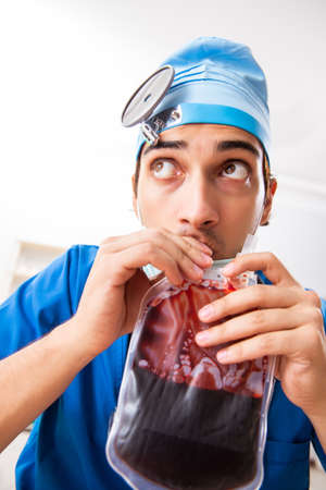 Mad doctor working in the clinicの写真素材