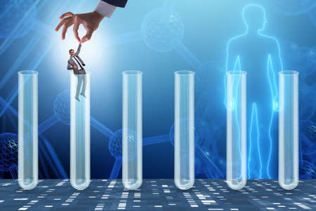 Artificial intelligence concept with businessman out of tubeの写真素材