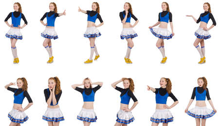 Cheerleader isolated on the white background