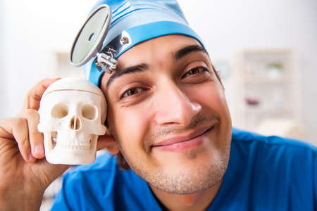 Mad doctor working in the clinicの写真素材