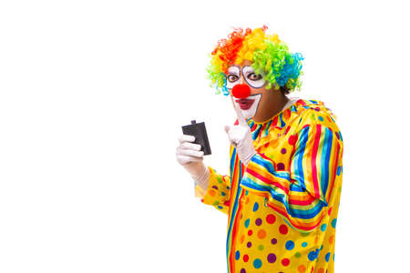 Male clown isolated on whiteの写真素材