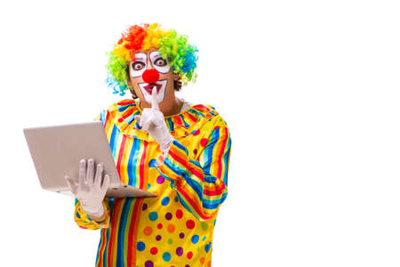 Male clown isolated on white