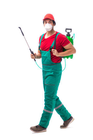 Pest control contractor isolated on white backgroundの写真素材