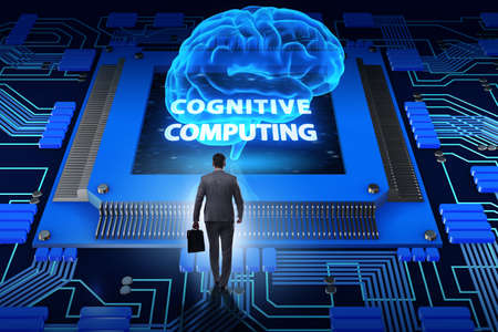 Cognitive computing concept as future technology with businessmaの素材 [FY310115749184]