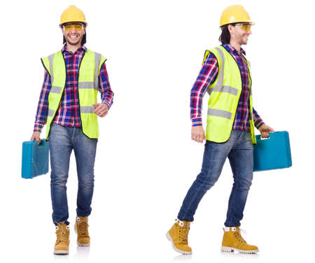 Industrial worker isolated on white