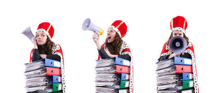 Woman queen in funny conceptの写真素材