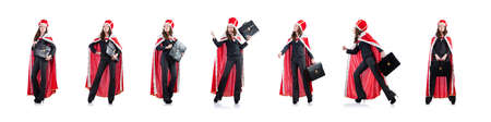 Woman queen in funny conceptの写真素材