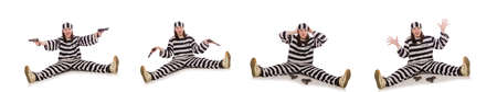 Young woman in prison isolated on whiteの写真素材