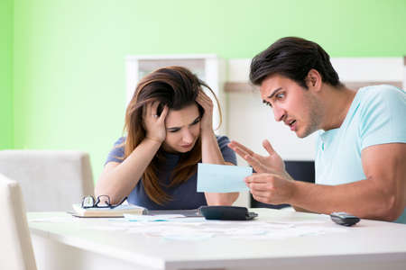Young family struggling with personal financeの写真素材