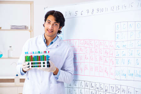 Young chemist working in the lab
