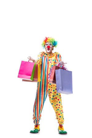 Funny clown isolated on white backgroundの写真素材