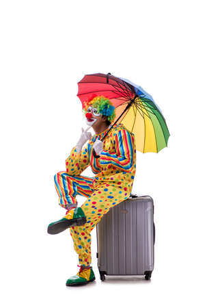 Funny clown isolated on white backgroundの写真素材