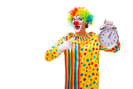 Male clown isolated on whiteの写真素材
