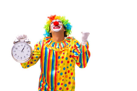 Male clown isolated on whiteの写真素材