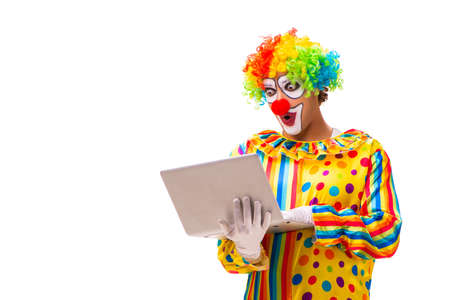 Male clown isolated on white