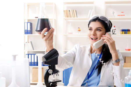 Female chemist working at the labの写真素材