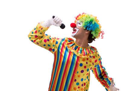 Funny clown isolated on white backgroundの写真素材